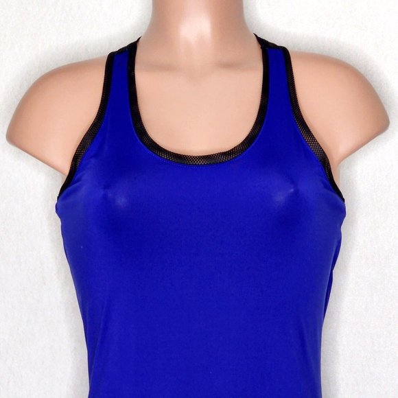 Fabletics Royal Blue Mosa Maxi Dress Mesh Racerback All Way Stretch - Picture 3 of 8